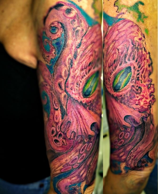tatuaje de pulpo surrealista