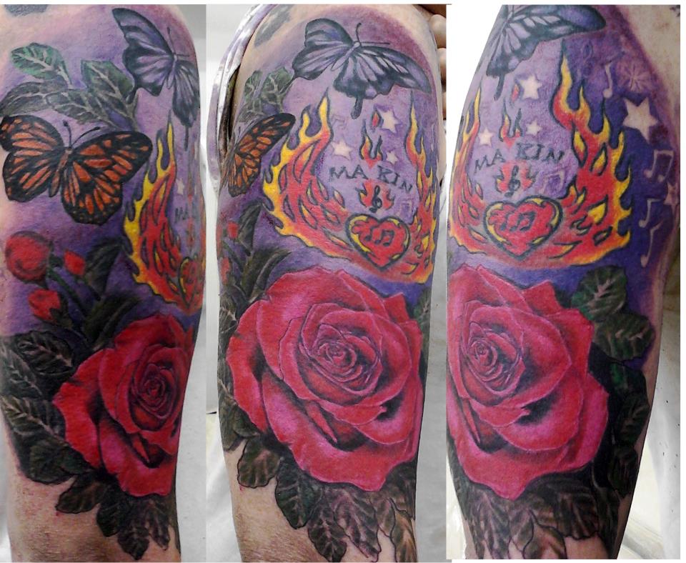 tatuajes de rosas realistas a color