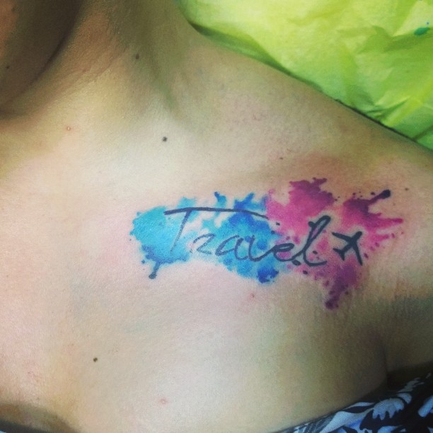 tatuaje travel y acuarela watercolor