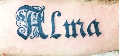 tatuaje de nombre alma